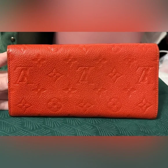 Louis Vuitton AUTHENTIC Monogram Empreinte Curieuse Orient Orange Leather Wallet - Picture 5 of 16